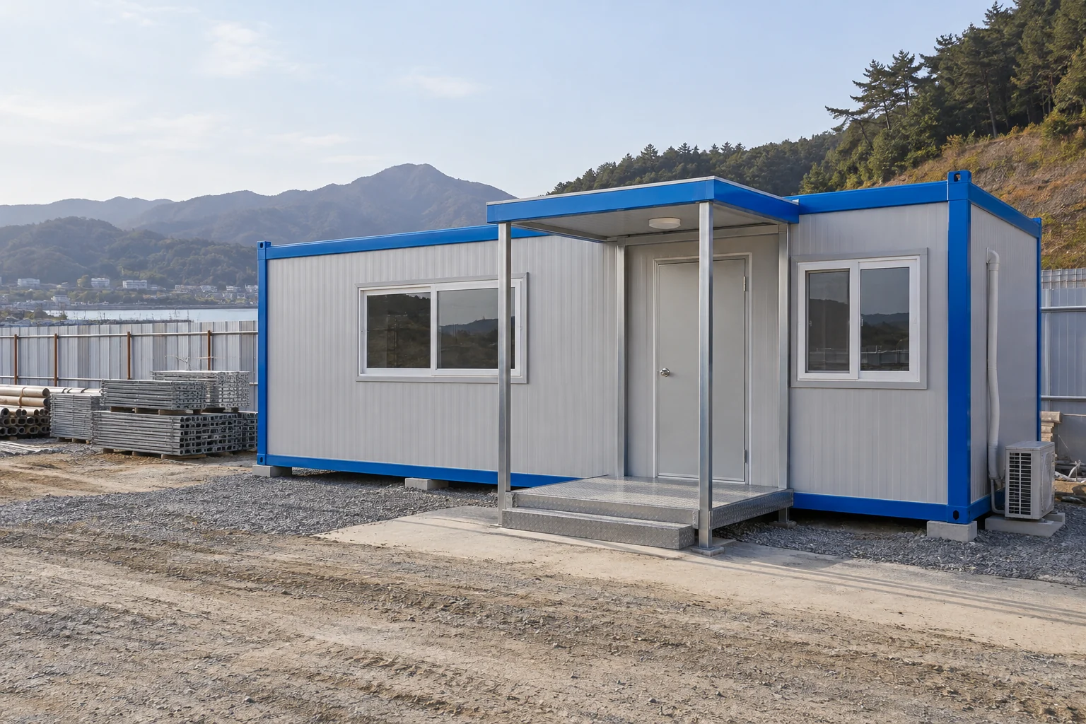 공사 구역 가장자리의 사무실 배치 · 생성 콘셉트