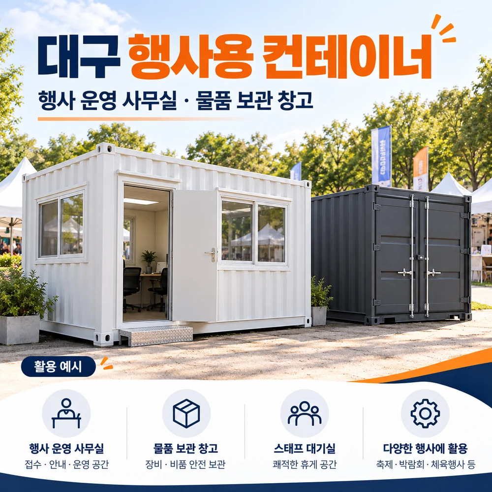 대구 행사용 컨테이너 · 창고 · 사무실 활용 예시 카드뉴스