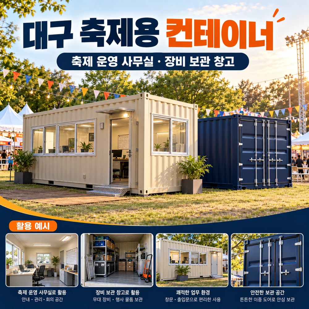 대구 축제용 컨테이너 · 창고 · 사무실 활용 예시 카드뉴스
