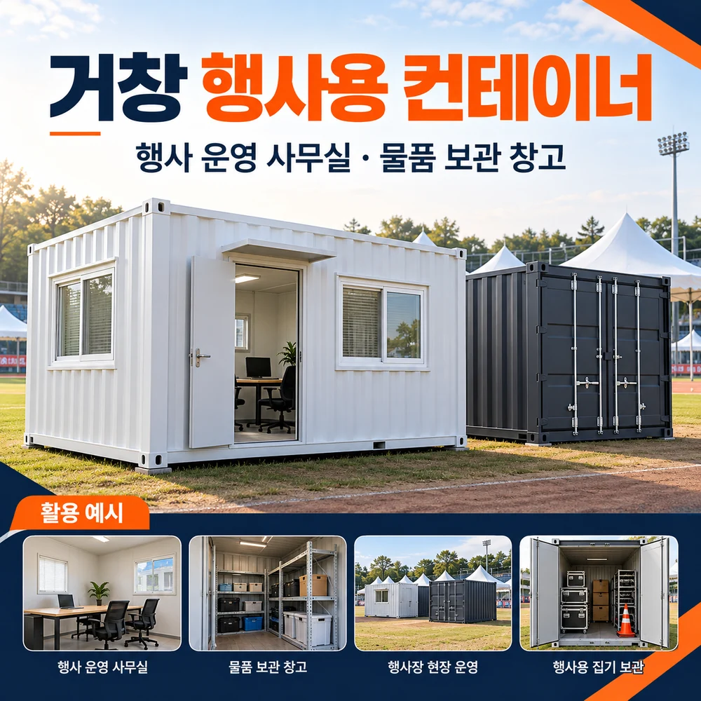 거창 행사용 컨테이너 · 창고 · 사무실 활용 예시 카드뉴스