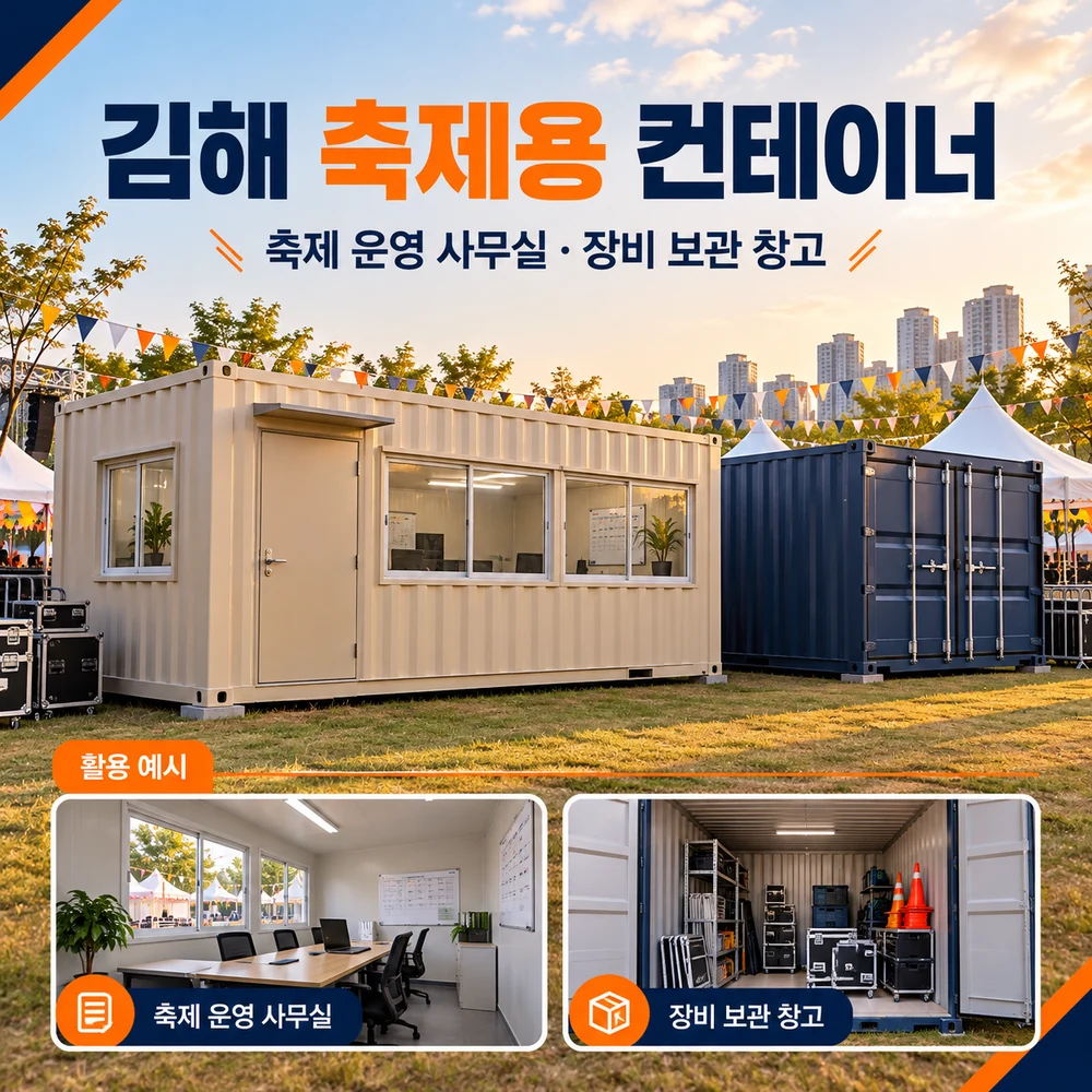 김해 축제용 컨테이너 · 창고 · 사무실 활용 예시 카드뉴스