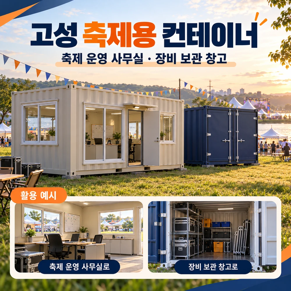 고성 축제용 컨테이너 · 창고 · 사무실 활용 예시 카드뉴스