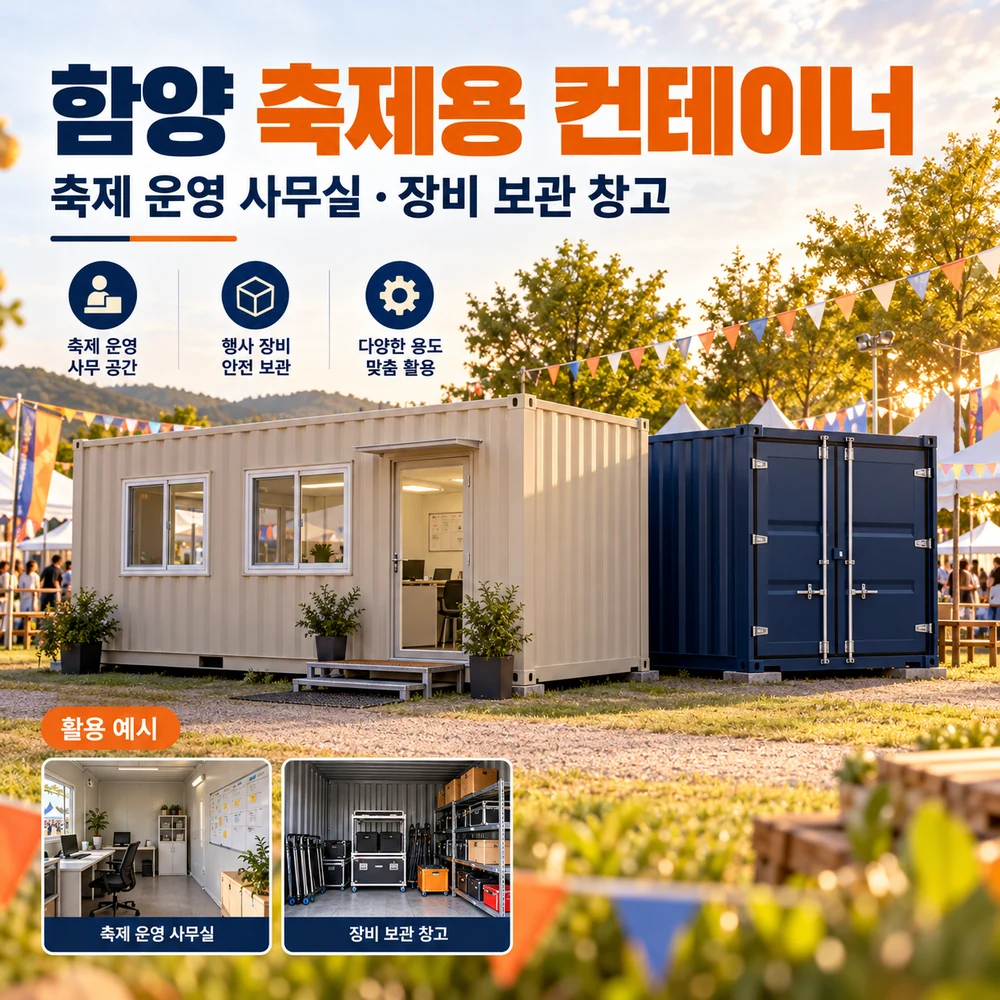 함양 축제용 컨테이너 · 창고 · 사무실 활용 예시 카드뉴스