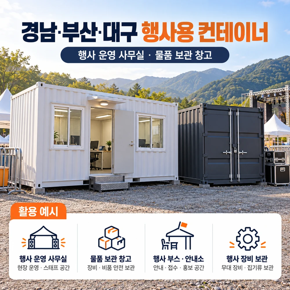 경남·부산·대구 행사용 컨테이너 · 창고 · 사무실 활용 예시 카드뉴스