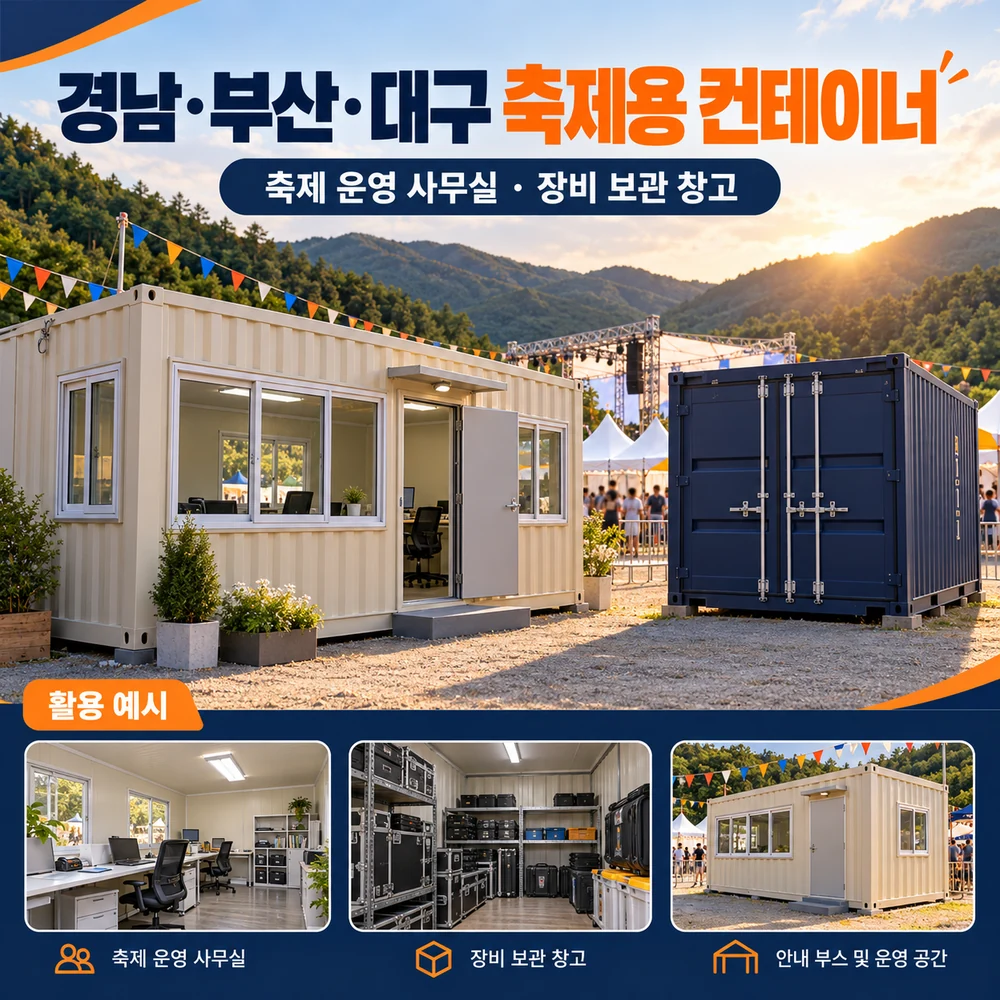 경남·부산·대구 축제용 컨테이너 · 창고 · 사무실 활용 예시 카드뉴스