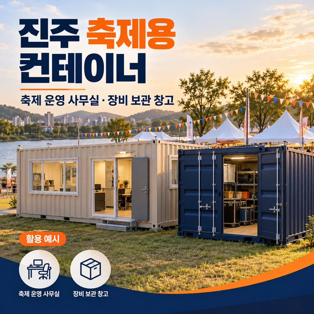 진주 축제용 컨테이너 · 창고 · 사무실 활용 예시 카드뉴스