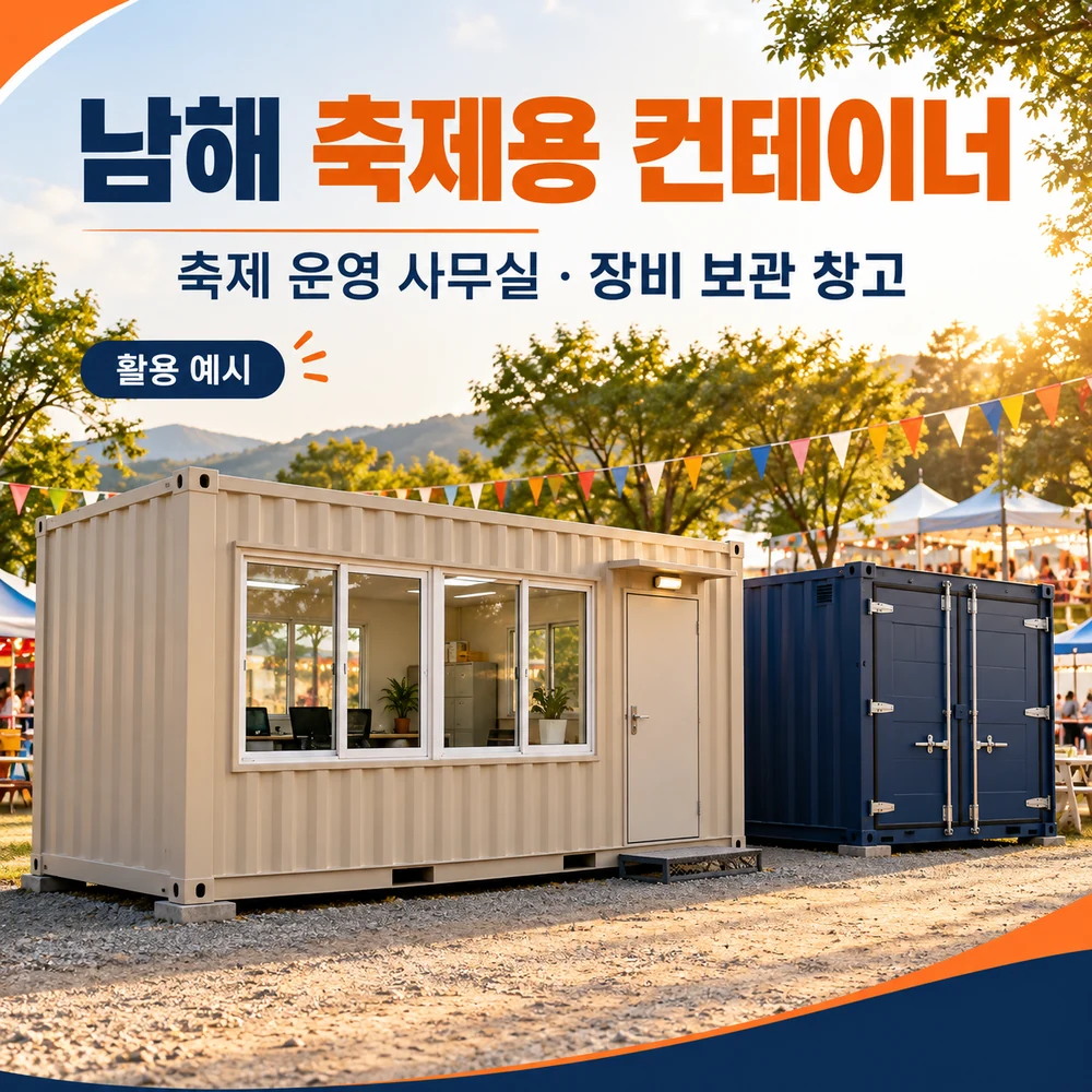 남해 축제용 컨테이너 · 창고 · 사무실 활용 예시 카드뉴스