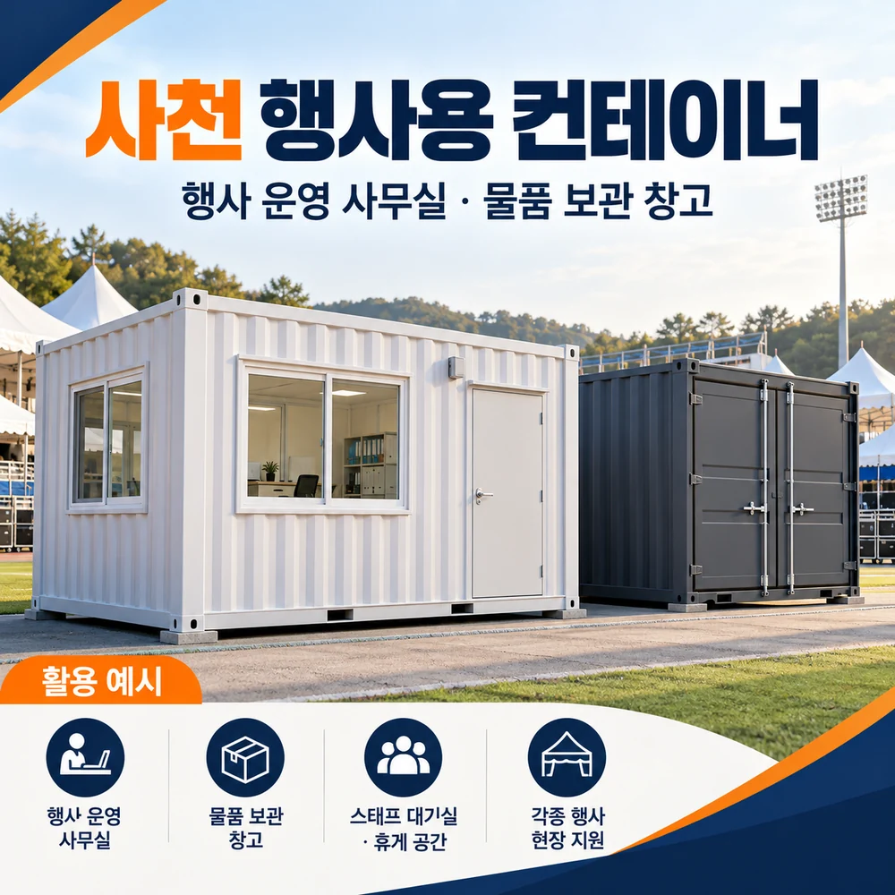 사천 행사용 컨테이너 · 창고 · 사무실 활용 예시 카드뉴스