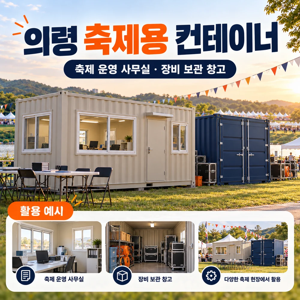 의령 축제용 컨테이너 · 창고 · 사무실 활용 예시 카드뉴스
